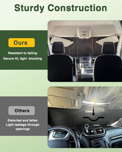 Insulated Blackout Van Window Covers Fit for RAM Promaster 1500 2500 3500 2014-2025, Magnetic Van Front Door Side Window Shades (Pair) - Gray in Kuwait