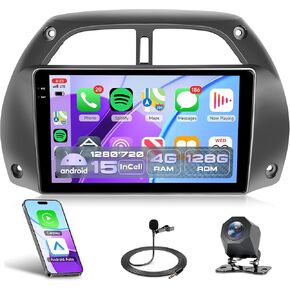 Android 13 Radio Carplay for Toyota RAV4 2001 2002 2003 2004 2005 2006, Rimoody Car Stereo 9 Inch Touch Screen GPS WiFi Android Auto Mirror Link Bluetooth FM HiFi + AHD Backup Camera in Kuwait