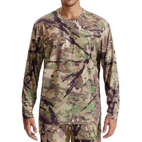 LOOGU Men’s Hunting Camo Shirt Lightweight, Camouflage Shirts for Men Long Sleeve Shirt for Fishing Hiking Camping in Kuwait