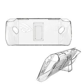 Clear Protective Case Compatible for ASUS ROG Ally Handheld, Transparent Hard Case Protective Cover Grip Anti-Collision Accessories with Foldable Stand for ROG Ally Gamepad (Clear&Black) in Kuwait
