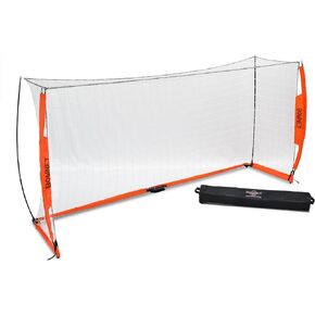 مرمى كرة القدم المحمولة لكرة الصالات بالحجم الرسمي من Bownet (2 × 3 أمتار) إطار فولاذي قوي مطلي بمسحوق - علبة دوارة - شبكة تدريب أو ألعاب - أقدام مطاطية لا تترك علامات للاستخدام الداخلي، أبيض in Kuwait