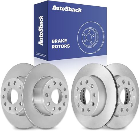 مجموعة Autoshack من 4 أمامية وخلفية حفر ودوارات فرامل زائدة للفرامل البديل الفضي لعام 2015-2019 VW E-Golf Sportwagen 2018-2021 Golf 1.4L 1.8L 2.0L 2.5L AWD FWD BRKPKG40008 in Saudi Arabia