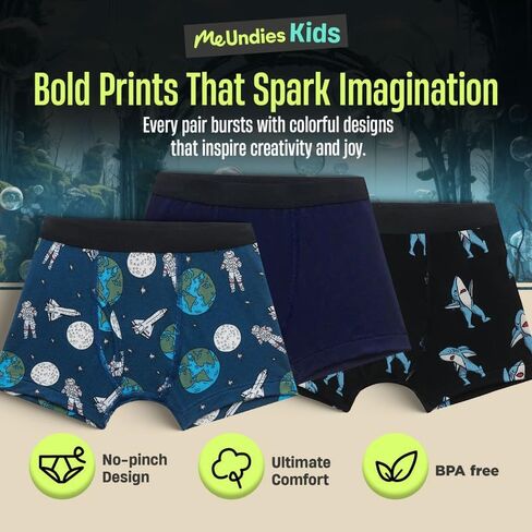 MeUndies Boys Boxer Brief - Soft Modal Fabric with No Pinch Waistband | Fun Prints, Scratch-Free Design, and Durable in Kuwait
