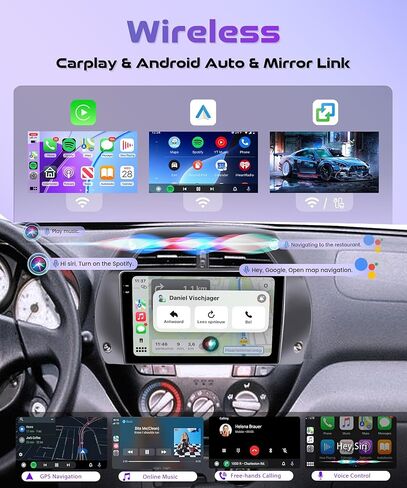 Android 13 Radio Carplay for Toyota RAV4 2001 2002 2003 2004 2005 2006, Rimoody Car Stereo 9 Inch Touch Screen GPS WiFi Android Auto Mirror Link Bluetooth FM HiFi + AHD Backup Camera in Kuwait