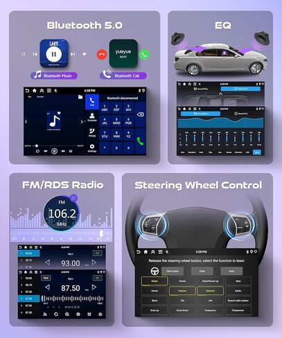 Android 13 Radio Carplay for Toyota RAV4 2001 2002 2003 2004 2005 2006, Rimoody Car Stereo 9 Inch Touch Screen GPS WiFi Android Auto Mirror Link Bluetooth FM HiFi + AHD Backup Camera in Kuwait