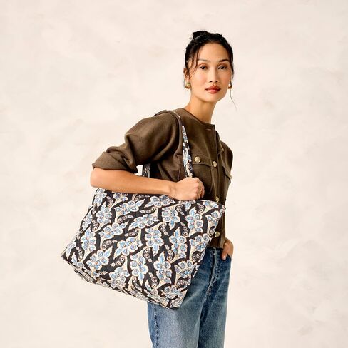 Vera Bradley Performance Twill Original Tote, Larkspur Delphinum in Saudi Arabia
