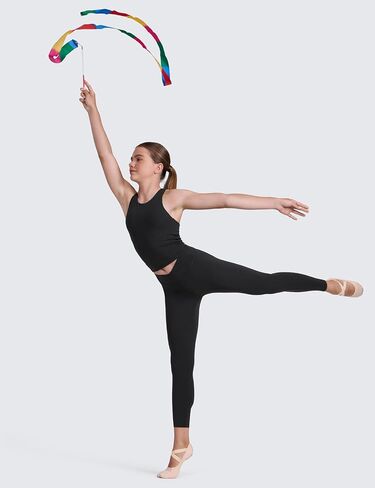 CRZ YOGA Girls Butterluxe Double Lined Tank Tops Waist Length High Neck Racerback Sleeveless Teen Kids Active Casual Dance in Kuwait