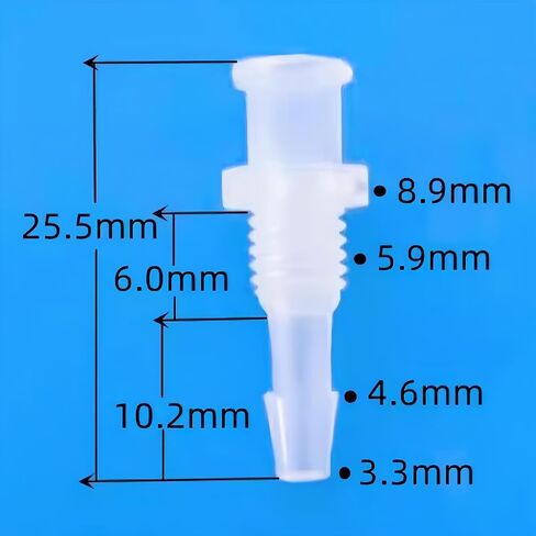 1/8 بوصة PP أنثى حاجز لور قفل إلى خرطوم بارب موصل 1/4-28 UNF ذكر حاجز لور ملولب إلى شائك مع صامولة PC لحوض السمك وقود غاز الهواء السائل 50 مجموعة (1/8 بوصة) in Kuwait