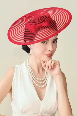 BABEYOND Wide Brim Tea Party Fascinator Kentucky Hat Derby Fascinator Wedding Hat for Cocktail in Kuwait