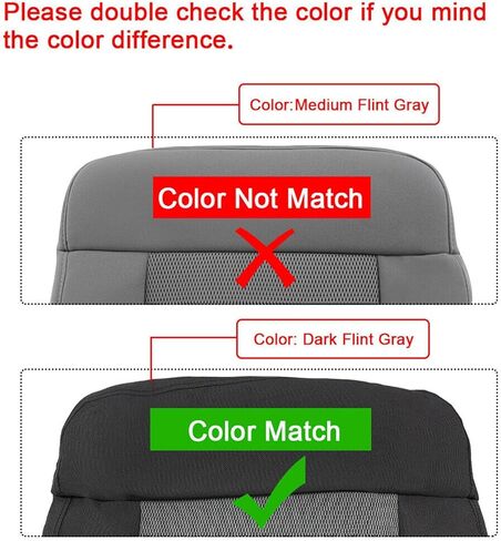 Priprilod Driver Side Bottom Replacement Seat Cover Fit for Ford F150 2004 2005 2006 2007 2008 Cloth Dark Flint Gray FE or ME F in Saudi Arabia