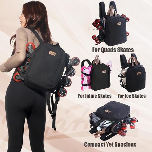 JajaHoho Roller skates bags for Women Men, Multi-functional Sports Backpack for Rollerskates, Ice skates, Inline skates in Saudi Arabia