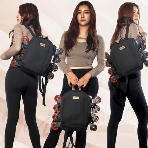 JajaHoho Roller skates bags for Women Men, Multi-functional Sports Backpack for Rollerskates, Ice skates, Inline skates in Saudi Arabia
