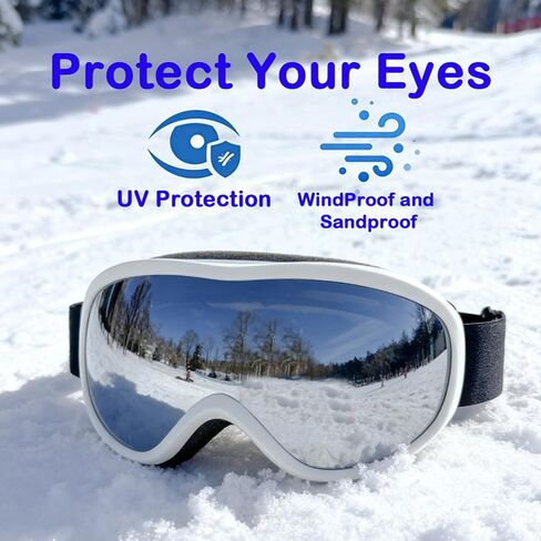 Unisex Ski Goggles - UV400, Double-Layer Anti-Fog, Extra-Wide Vision, Ventilated Frame in Saudi Arabia