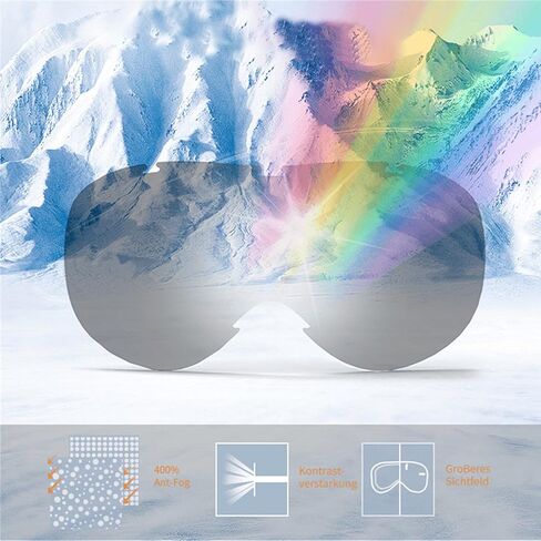 Unisex Ski Goggles - UV400, Double-Layer Anti-Fog, Extra-Wide Vision, Ventilated Frame in Saudi Arabia