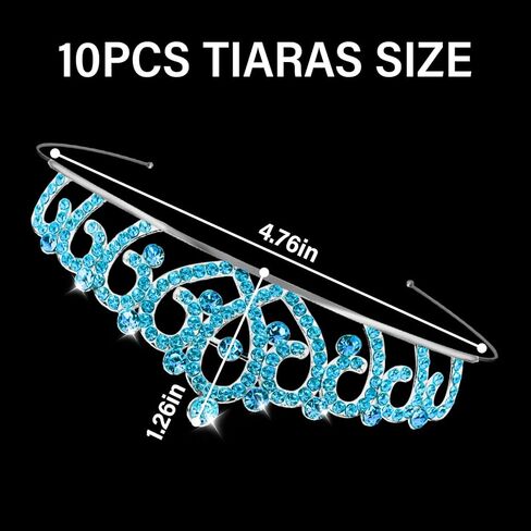 Tiaras Crowns Headbands for Girls Women 10 Pcs Small Silver Princess Tiara Bulk Crown Tiaras Rapunzel Crowns for Wedding Birthday Crystal Tiara for Prom, Bride, Pageant, Halloween in Kuwait