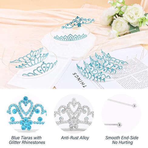 Tiaras Crowns Headbands for Girls Women 10 Pcs Small Silver Princess Tiara Bulk Crown Tiaras Rapunzel Crowns for Wedding Birthday Crystal Tiara for Prom, Bride, Pageant, Halloween in Kuwait