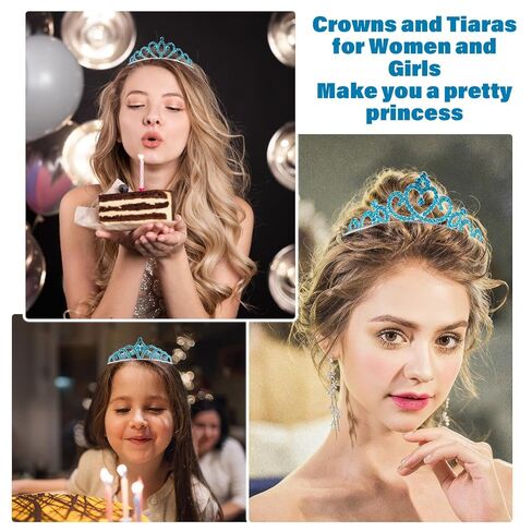 Tiaras Crowns Headbands for Girls Women 10 Pcs Small Silver Princess Tiara Bulk Crown Tiaras Rapunzel Crowns for Wedding Birthday Crystal Tiara for Prom, Bride, Pageant, Halloween in Kuwait