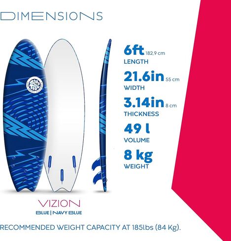 لوح ركوب الأمواج الناعم من Foam Bloo Tide بطول 6 بوصات in Kuwait