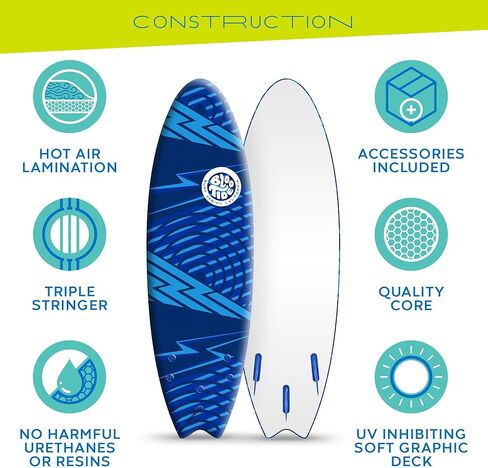 لوح ركوب الأمواج الناعم من Foam Bloo Tide بطول 6 بوصات in Kuwait