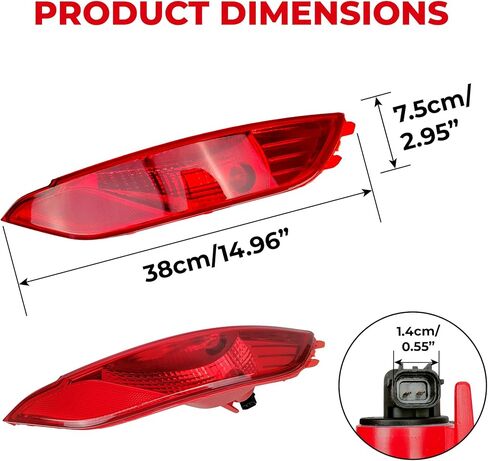 Left Rear Bumper Reflector Light Replacment for Hyundai Tucson TL 2015 2016 2017 2018 Stop Brake Light Taillight Fog Warning Lamp Lens Car Accessories (Left) in Saudi Arabia