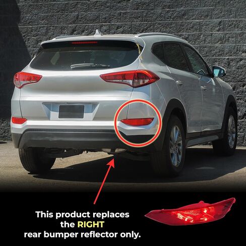 Left Rear Bumper Reflector Light Replacment for Hyundai Tucson TL 2015 2016 2017 2018 Stop Brake Light Taillight Fog Warning Lamp Lens Car Accessories (Left) in Saudi Arabia