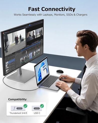 كابل يهم 80 جيجابت في الثانية USB 4 كابل 2 قدم ، يدعم ما يصل إلى [8K@120Hz / 4K@480Hz الفيديو ، شحن 240W ، نقل بيانات 80 جيجابت في الثانية] كابل USB4 ، أسود ، متوافق مع Thunderbolt 4 ، MacBook ، XPS ، Surface Pro in Kuwait