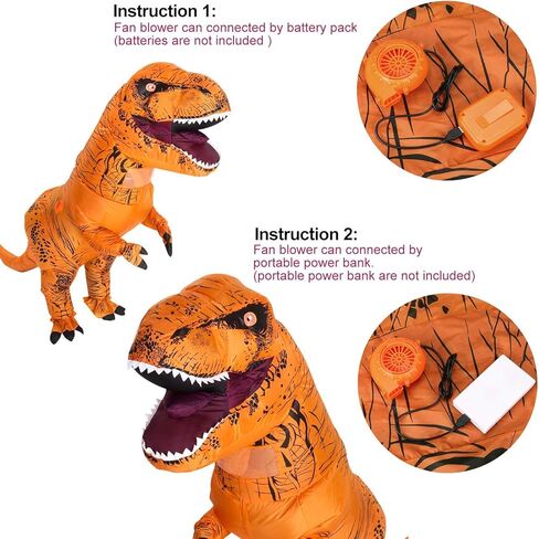 Wittocs Black Costume Fan Mini Blower Fan for Dinosaur Halloween Inflatable Blow Up Costume(Upgraded Version) in Kuwait