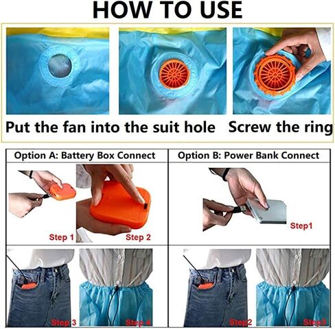 Wittocs Black Costume Fan Mini Blower Fan for Dinosaur Halloween Inflatable Blow Up Costume(Upgraded Version) in Kuwait