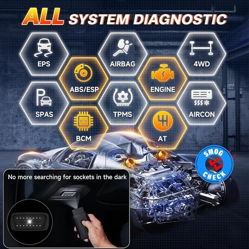 2025 FOXWELL Scanners NT809BT Bidirectional Scan Tool, All System Scanner for Cars with 30 Maintenances, Wireless Code Reader for All Vehicles, Accurate Automotive Diagnostic Tools, FCA Support Orange in Saudi Arabia