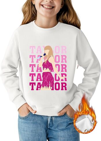 Girls Letter Print Sweatshirt - Kid Country Music Concert Top Casual Vintage Graphic Tee Pullover Winter Warm Shirt in Saudi Arabia