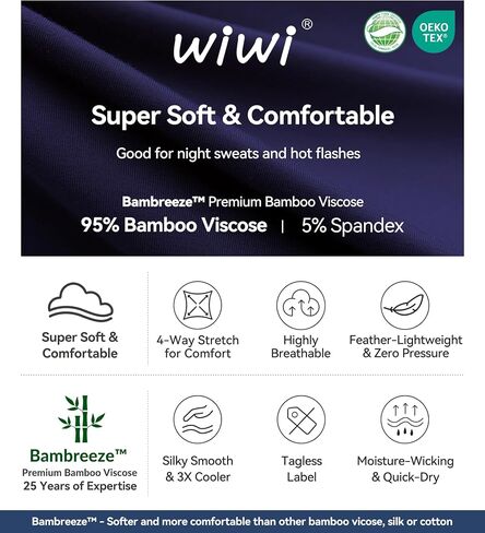 WiWi Viscose from Bamboo Pajama Sets for Women Soft Scoop Neck Sleepwear with Pants Set 2 Pieces S-XXL in Saudi Arabia