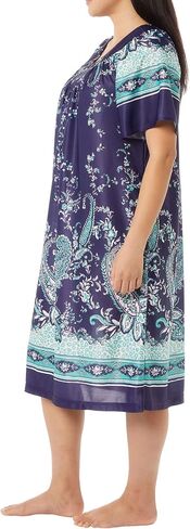Amerimark Women's V-Neck Lounger House Dress مع جيوب Muumuu Lightgown Red Bandana 5x in Saudi Arabia
