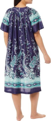 Amerimark Women's V-Neck Lounger House Dress مع جيوب Muumuu Lightgown Red Bandana 5x in Saudi Arabia