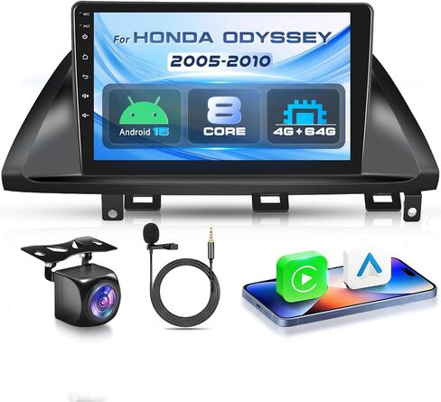 8 Core 8+128G for Honda Odyssey 2005-2010 Android Car Radio with Wireless Carplay Android Auto, 10.1 Inch QLED Touch Screen Car Stereo Supports 4G/ WiFi, GPS, FM/AM, Bluetooth 5.0, Backup Camera in Kuwait