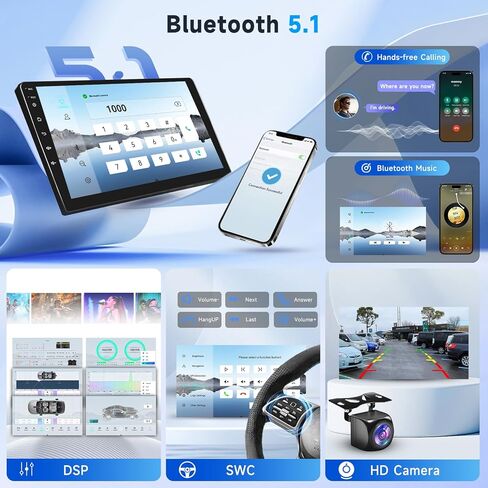 8 Core 8+128G for Honda Odyssey 2005-2010 Android Car Radio with Wireless Carplay Android Auto, 10.1 Inch QLED Touch Screen Car Stereo Supports 4G/ WiFi, GPS, FM/AM, Bluetooth 5.0, Backup Camera in Kuwait