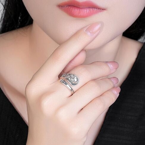 925 sterling Silver Spoon Hug Ring ، حلقات وعد قابلة للتعديل في الفيكتوري للأزواج ، هدية المجوهرات للنساء in Kuwait