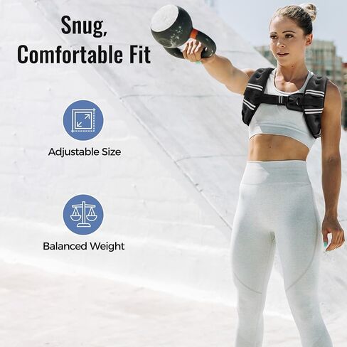 Weighted Vest for Women & Men with Reflective Stripe and Adjustable Buckle, Comfortable & Durable Rucking Vest for Walking, Running & Strength Training in Saudi Arabia