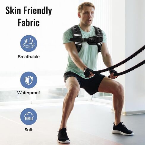 Weighted Vest for Women & Men with Reflective Stripe and Adjustable Buckle, Comfortable & Durable Rucking Vest for Walking, Running & Strength Training in Saudi Arabia