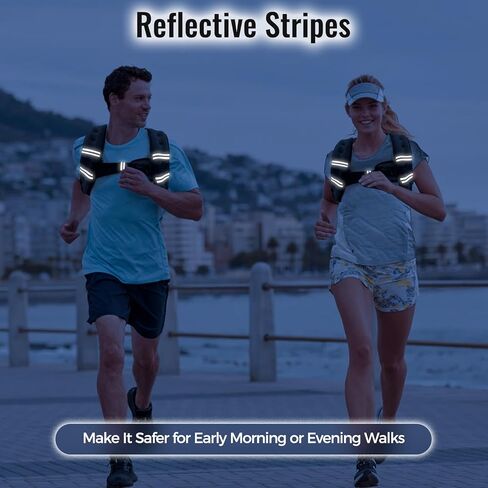 Weighted Vest for Women & Men with Reflective Stripe and Adjustable Buckle, Comfortable & Durable Rucking Vest for Walking, Running & Strength Training in Saudi Arabia