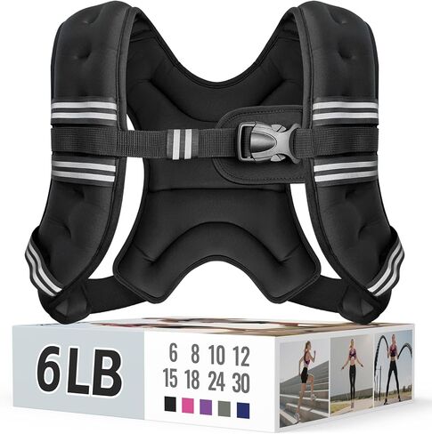 Weighted Vest for Women & Men with Reflective Stripe and Adjustable Buckle, Comfortable & Durable Rucking Vest for Walking, Running & Strength Training in Saudi Arabia
