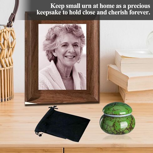 Small Urns for Human Ashes Keepsake,Ceramic Small Cremation Urn for Ashes for Women Adult Male with Gift Box and Velvet Bag 1.6'' Mini Urns for Pet Urn Dog Cat Ashes Keepsake Blue in Kuwait