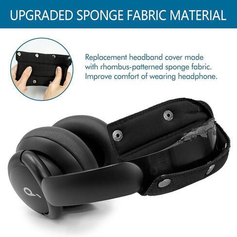 غطاء رأس سماعة الرأس Gevo لـ Anker Soundcore Q20 ، Q20i ، Q20+، Q30 ، Q35 ، Q45 ، وسادة عقال النسيج الإسفنج سهلة التثبيت لا توجد أداة مطلوبة (رمادي) in Kuwait