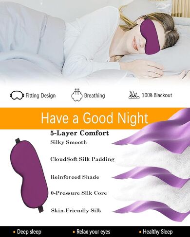 Silk Sleep Mask 6 Pack - Soft, Breathable, Reduces Puffy in Kuwait