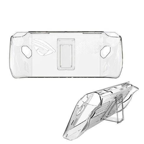 حالة وقائية واضحة متوافقة مع ASUS ROG Ally المحمولة ، الشفافة الصلبة الغلاف الوقائي قبضة الاكتمالات المضادة للبقاء مع حامل قابلة للطي ل ROG Ally Gamepad (Clear & Black) in Kuwait