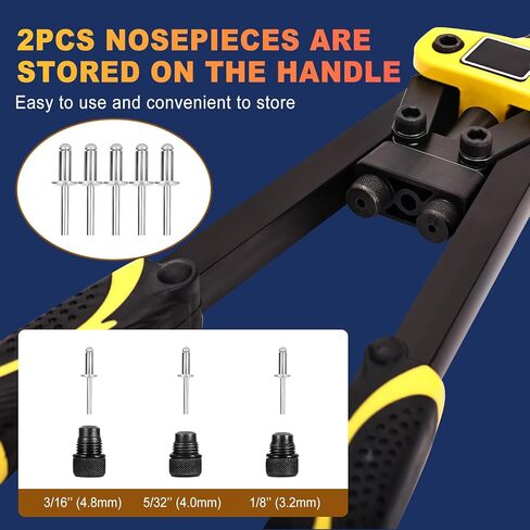 Cordless Rivet Gun Tool for Dewalt 20V Max Battery, Brushless Electric Automatic Rivet Gun for Rivets 1/8'', 5/32'', 3/16", Pop Rivet Tool with 100PCS 5/32'' Rivets for Metal, Plastic (No Battery) in Kuwait