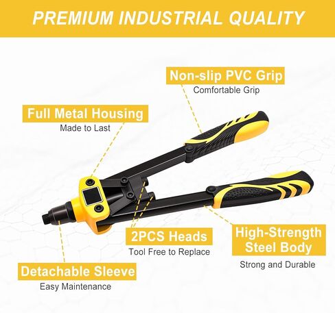Cordless Rivet Gun Tool for Dewalt 20V Max Battery, Brushless Electric Automatic Rivet Gun for Rivets 1/8'', 5/32'', 3/16", Pop Rivet Tool with 100PCS 5/32'' Rivets for Metal, Plastic (No Battery) in Kuwait