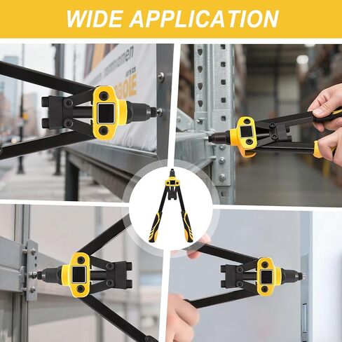 Cordless Rivet Gun Tool for Dewalt 20V Max Battery, Brushless Electric Automatic Rivet Gun for Rivets 1/8'', 5/32'', 3/16", Pop Rivet Tool with 100PCS 5/32'' Rivets for Metal, Plastic (No Battery) in Kuwait