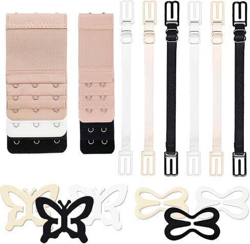 18 Pcs Bra Straps Clips Adjustable Non Slip Bra Clips for Racerback Bra Straps Holder Bra Extenders 2/3 Hook in Saudi Arabia