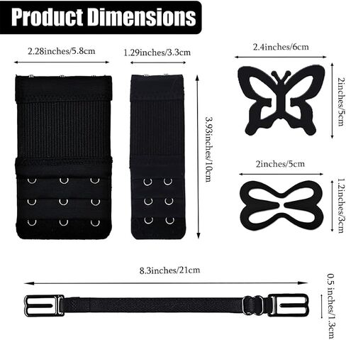 18 Pcs Bra Straps Clips Adjustable Non Slip Bra Clips for Racerback Bra Straps Holder Bra Extenders 2/3 Hook in Saudi Arabia