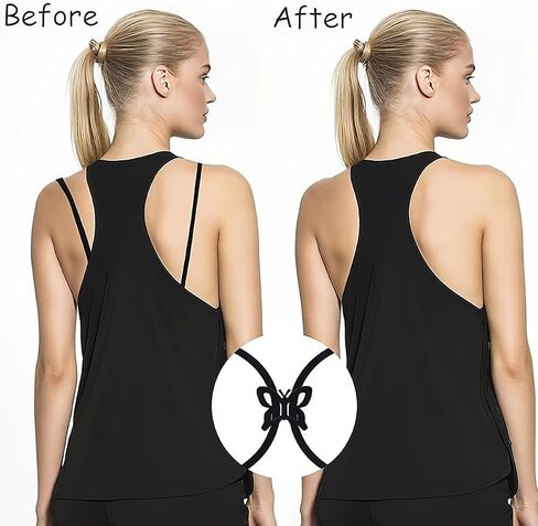 18 Pcs Bra Straps Clips Adjustable Non Slip Bra Clips for Racerback Bra Straps Holder Bra Extenders 2/3 Hook in Saudi Arabia